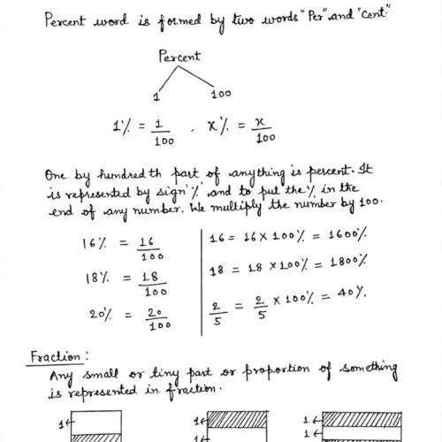 Percentage handwritten notes preview